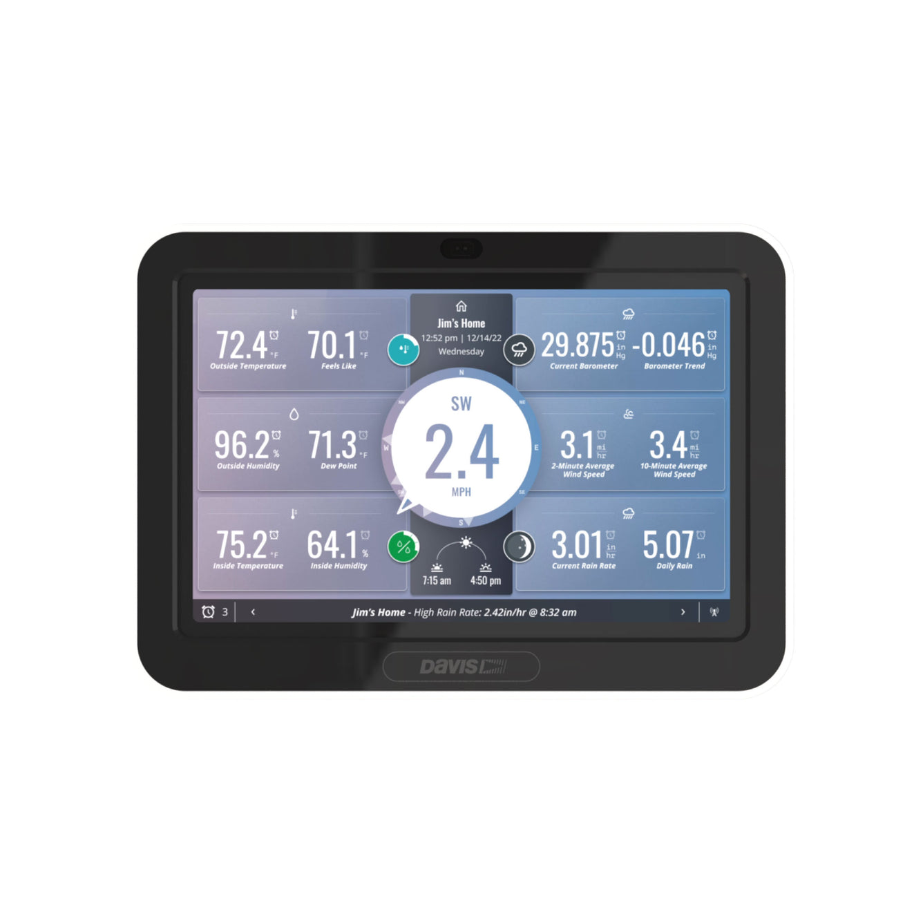 WeatherLink Console weather station display dashboard