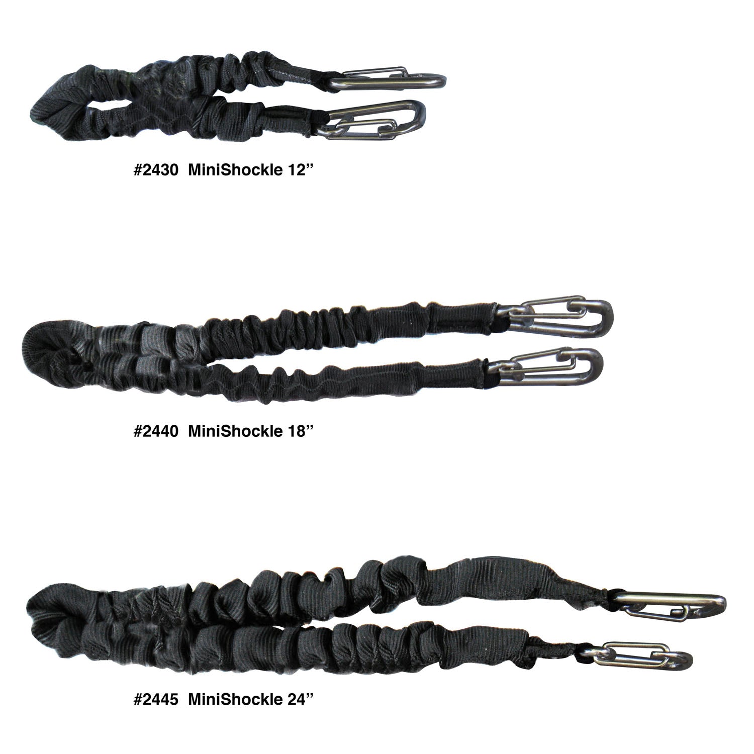 MiniShockle™ Bungee Cord, Black, 18" (46 cm) - SKU 2440